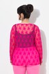 Shirt met kant, slim fit, neonkleur, lange mouwen