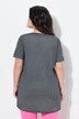 Camiseta, forma en A, letras LAUGH brillantes