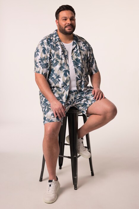 Viskózové bermudy Men+, plošný potisk, Regular střih, do 8XL