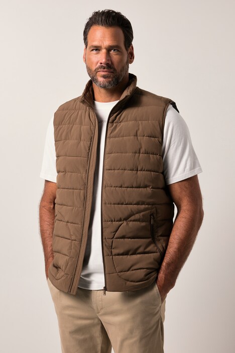 JP 1880 quiltet vest, dunlook, ståkrave, op til 8XL