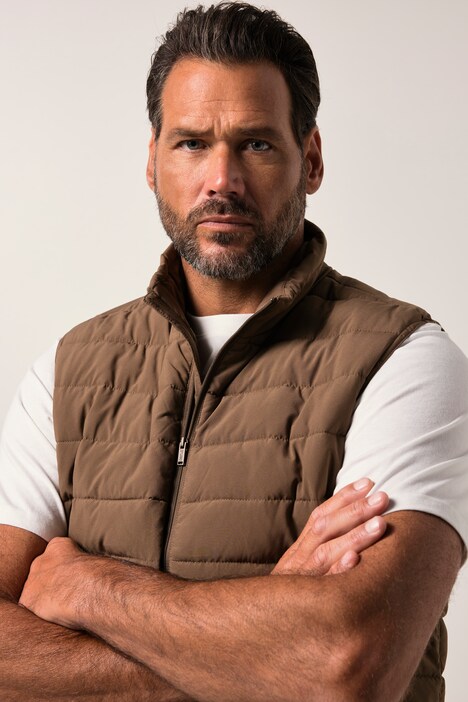 JP 1880 quiltet vest, dunlook, ståkrave, op til 8XL