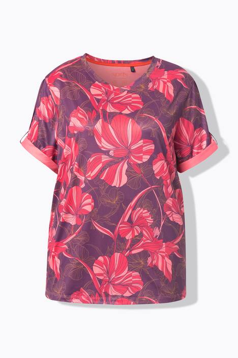 Quick Drying Flower Print Short Sleeve Tee