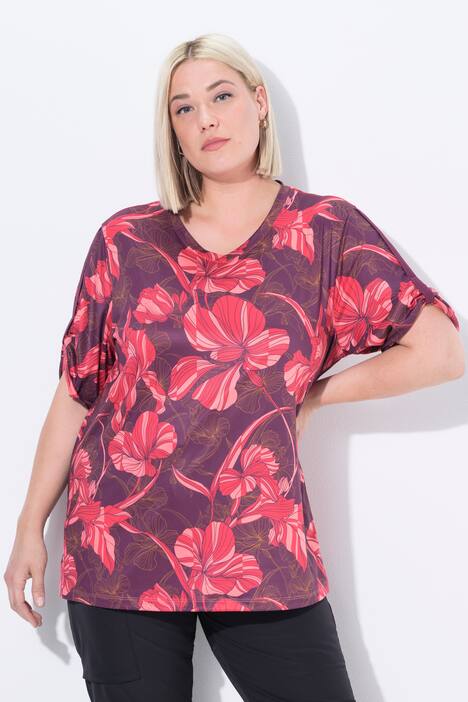 Quick Drying Flower Print Short Sleeve Tee