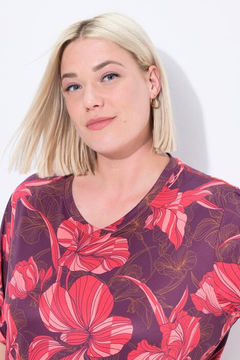 Quick Drying Flower Print Short Sleeve Tee