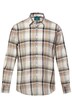 Kostkovaná košile Boston Park, lněná směs, dlouhé rukávy, Kent límeček, Comfort střih, do 8XL