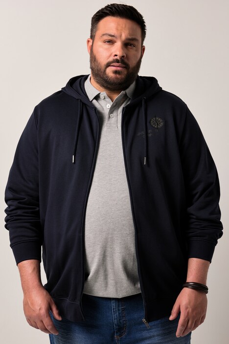 Veste à capuche Men+ en molleton, imprimé - jusqu'au 8 XL