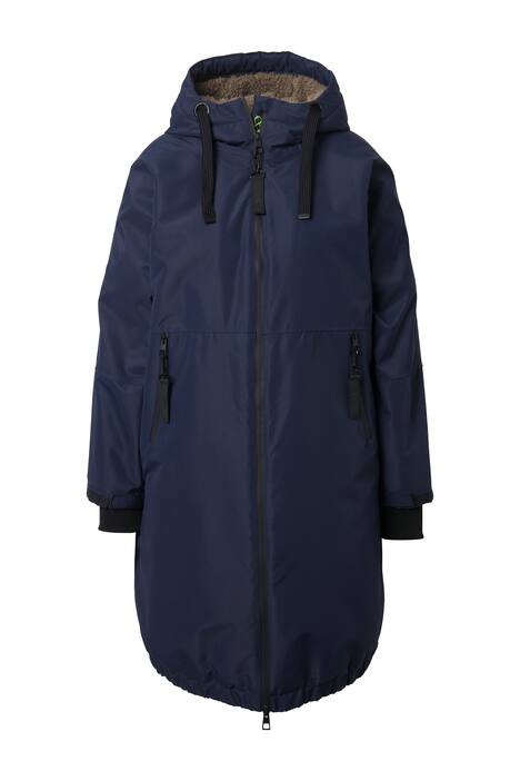 Funkční bunda, oversize, teddy podšívka, kapuce, dvoucestný zip