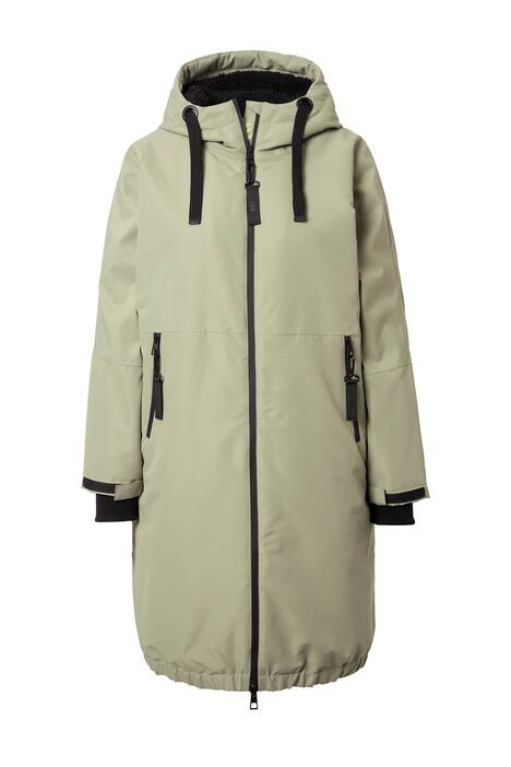 Funkční bunda, oversize, teddy podšívka, kapuce, dvoucestný zip