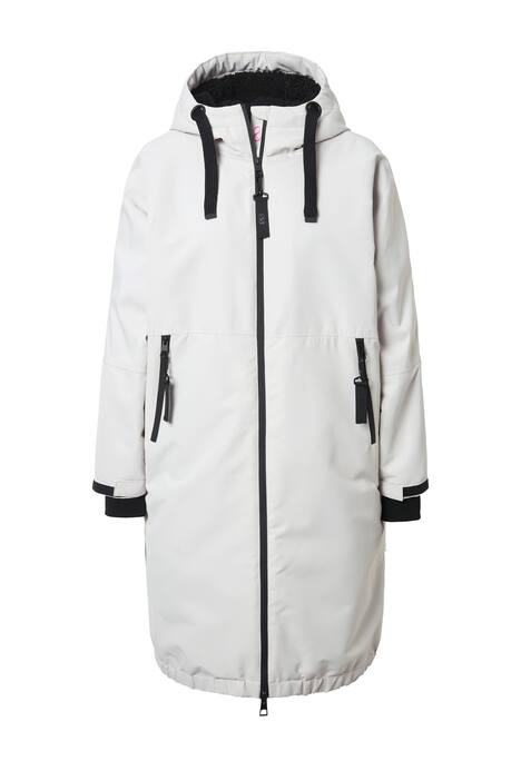 Funkční bunda, oversize, teddy podšívka, kapuce, dvoucestný zip