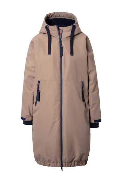 Funkční bunda, oversize, teddy podšívka, kapuce, dvoucestný zip