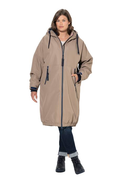 Funkční bunda, oversize, teddy podšívka, kapuce, dvoucestný zip