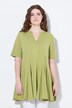 Eco Cotton Short Sleeve Godet Pleated Knit Tunic