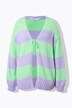 Cardigan dal taglio oversize con righe marcate e laccetto