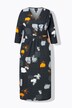 Robe maxi décolleté en V et manches 3/4, imprimé graphique