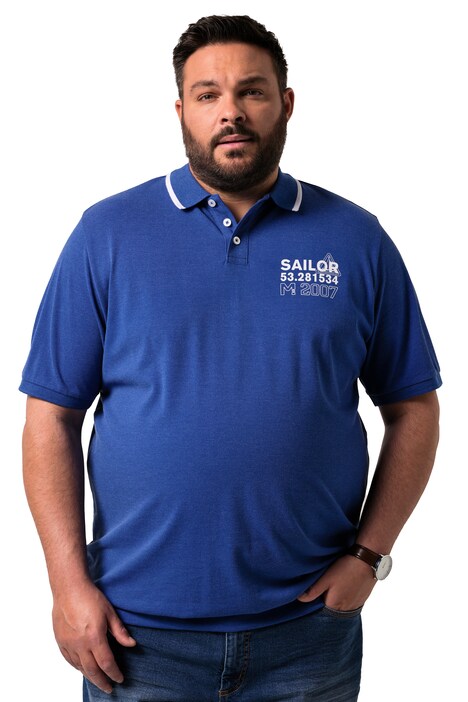 Polokošile Men+, břišní střih, krátké rukávy, piké, potisk, do 8XL