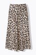 Satin Leopard Print Elastic Waist Skirt