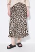 Satin Leopard Print Elastic Waist Skirt