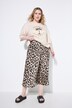 Satin Leopard Print Elastic Waist Skirt