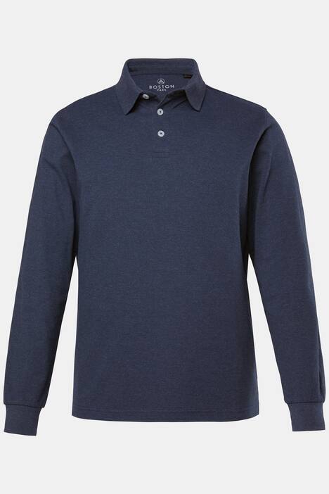 Boston Park langærmet poloshirt, Melange-piqué, op til str. 84/86