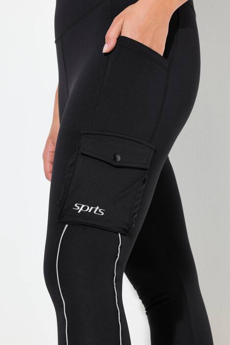 Legging de sport en power stretch, poches cargo et éléments réfléchissants