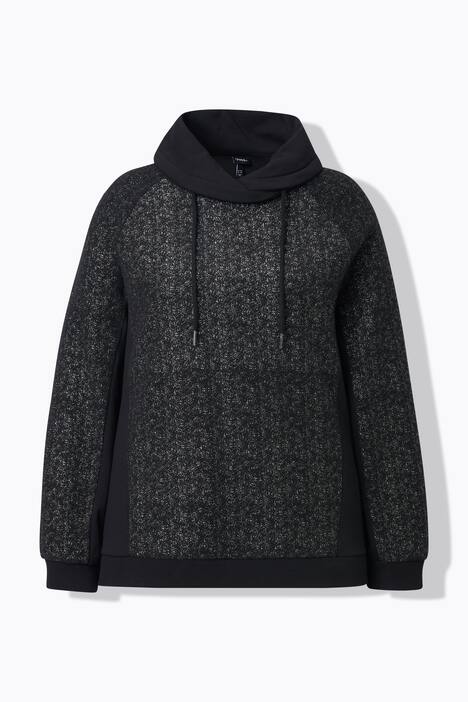 Sweatshirt, glanseffect, opstaande kraag, lange mouw