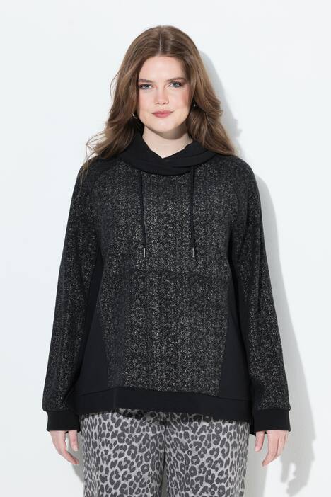 Sweatshirt, glanseffect, opstaande kraag, lange mouw