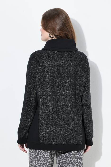 Sweatshirt, glanseffect, opstaande kraag, lange mouw