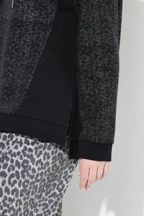 Sweatshirt, glanseffect, opstaande kraag, lange mouw