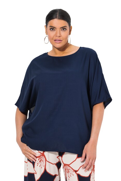 Tuniková halenka, oversize, lodičkový výstřih, krátké rukávy