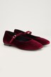 Samt-Ballerinas, Riemchen, Blockabsatz, Weite H