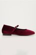 Samt-Ballerinas, Riemchen, Blockabsatz, Weite H