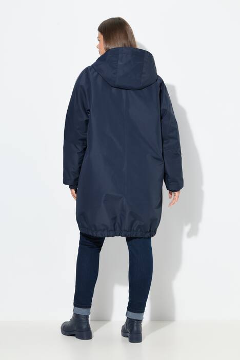 Chaqueta técnica, oversize, forro guateado, capucha, cremallera bidireccional