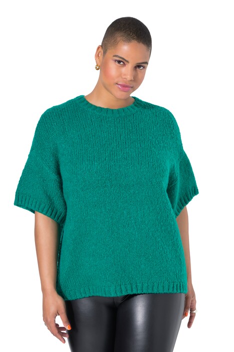 Svetr, oversize, fancy úplet, krátké rukávy