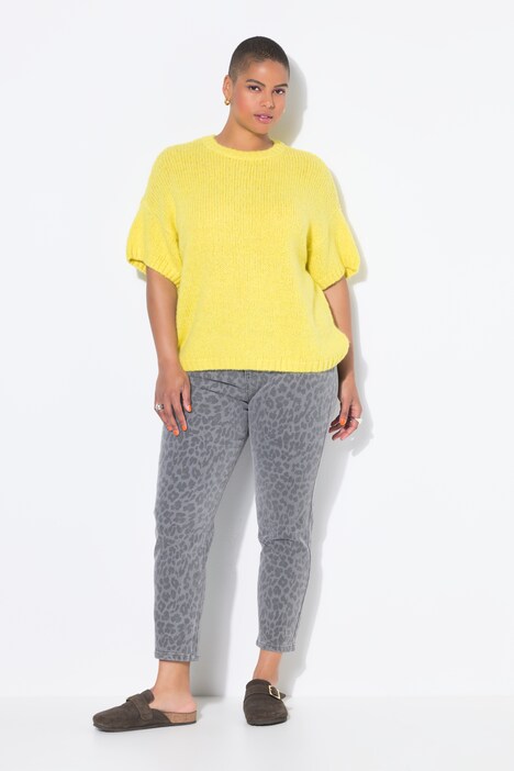 Pull oversize, manches courtes, maille fantaisie