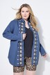 Skjorte, oversized, med broderi på knaplukningen