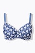 Soutien-gorge motif cœurs, bonnets souples avec armatures - bonnet B-F