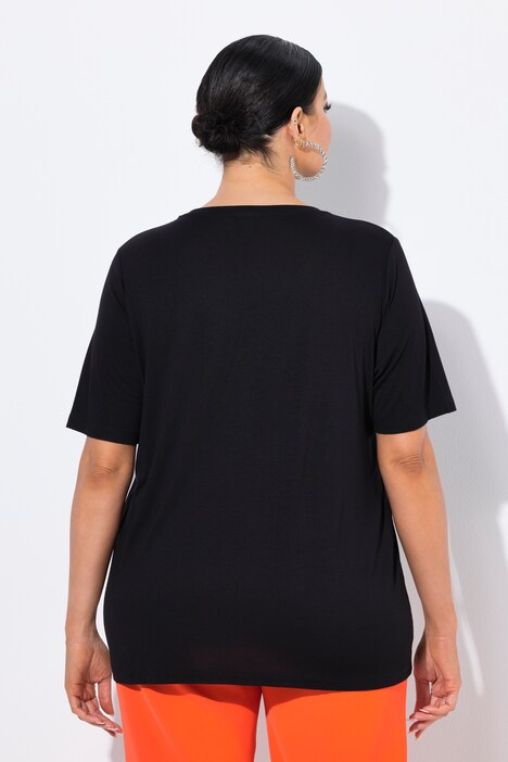 T-Shirt, Brusttasche, V-Ausschnitt, Halbarm