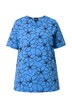 Tričko, květy, A střih, tunikový výstřih, krátké rukávy