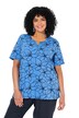Tričko, květy, A střih, tunikový výstřih, krátké rukávy