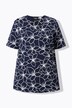 T-shirt, bloemen, A-lijn, tuniekhals, korte mouw