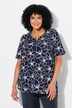 T-shirt, bloemen, A-lijn, tuniekhals, korte mouw