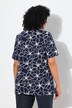 T-shirt, bloemen, A-lijn, tuniekhals, korte mouw