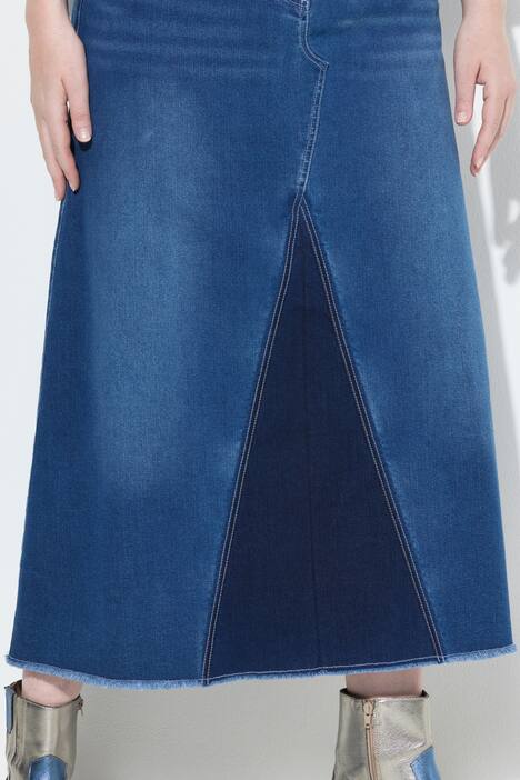 Jeansrok, gerafelde zoom, A-lijn, stretchdenim