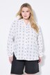 Bluse, loose shape, vævemønster, lange ballonærmer