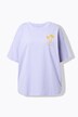 Camiseta, amplia, bordado de palmeras