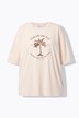 Camiseta, amplia, bordado de palmeras