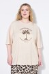 Camiseta, amplia, bordado de palmeras