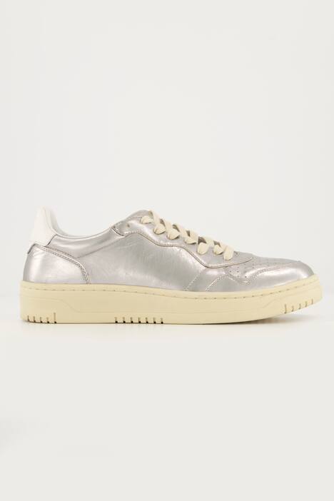 Leren sneakers, metallic look, uitneembaar voetbed, wijdte H