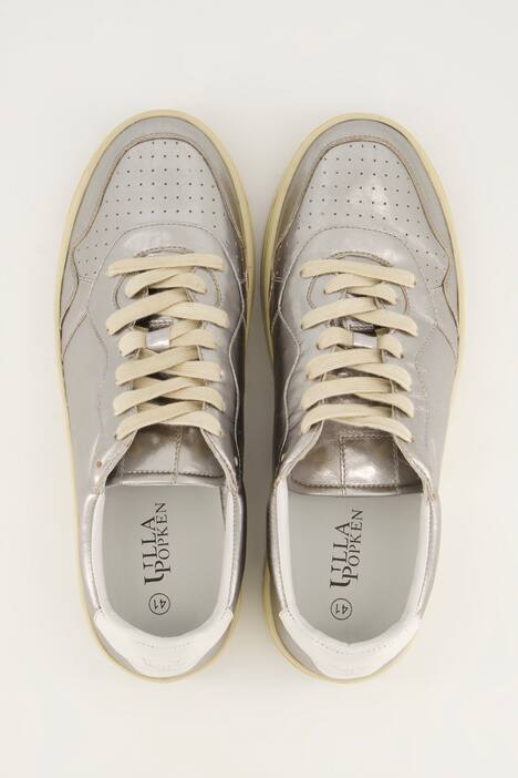 Leren sneakers, metallic look, uitneembaar voetbed, wijdte H