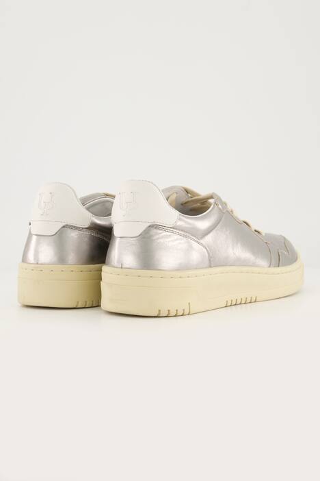 Leren sneakers, metallic look, uitneembaar voetbed, wijdte H